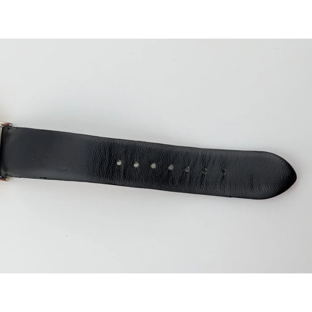 Charming‎ Charlie Watch Women Floral Dial Black Faux Leather Band- New Battery